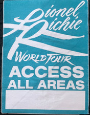 Lionel Richie 1983 World Tour All Access Backstage Pass