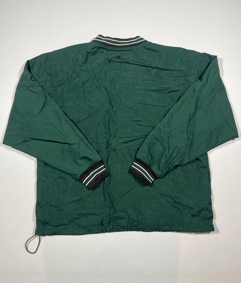 Jaqueta corta-vento Champion gola V masculina M verde pulôver bordado Solway - Imagem 2 de 4