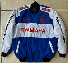 Vintage 90s Force Gear Yamaha Racing Jacket XL Blue Moto Bomber Bridgestone YZ