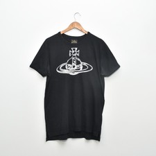 Vivienne Westwood Anglomania Black T-Shirt Big Orb Logo Fits L-XL