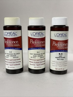 3 Pack L'oreal Preference permanent haircolor 2 floz - 9.4 Light Reddish Blonde