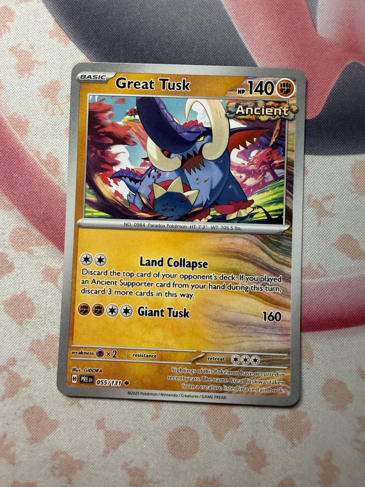 Great Tusk Uncommon SV: Prismatic Evolutions 055/131 NM English Pokemon Card