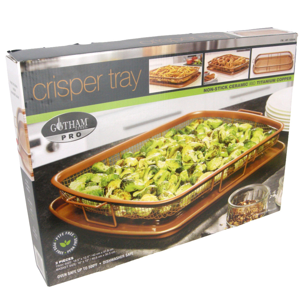 Gotham Steel Pro Crisper Baking Tray Basket Non-Stick Ceramic Titanium Copper
