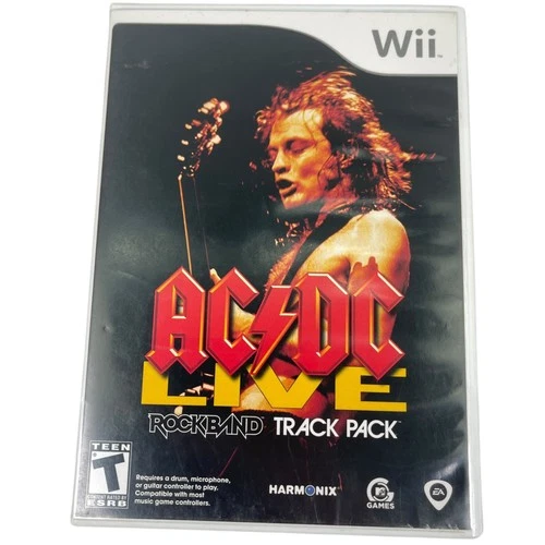 AC/DC Live: Rock Band Track Pack (Nintendo Wii, 2008) Complete Very Good