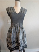 Max Studio Sz S Black & Silver Textured Mini Dress Party Cocktail Festive Formal