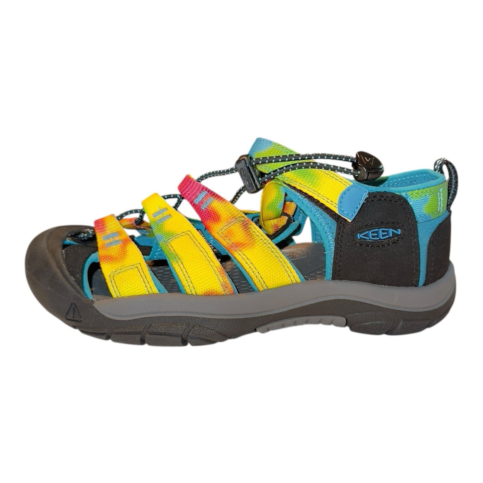 Scarpe sandali acqua KEEN Newport H2 giovani taglia 4 arcobaleno tie dye escursionismo indossate una volta
