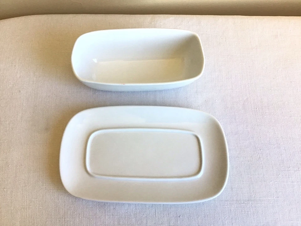 Pottery Barn Great White Modern Farmhouse Two Piece Covered Solid Butter Dish - Image 4 of 4