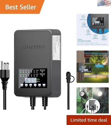 200W Weatherproof Landscape Transformer with Dual Control & Photocell Sensor