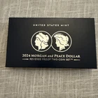 2024 S Reverse Proof $1 Morgan and Peace Silver Dollar 2pc Set W/OGP