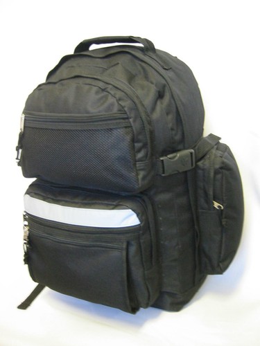 Große 19" Studenten Büchertasche, College, Tagesrucksack mit Trinkflasche & Sicherheitsstreifen - Bild 14 von 24