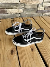 VANS 508731 Old Skool 508731 Classics Black Suede Skater Shoes M4 W5.5