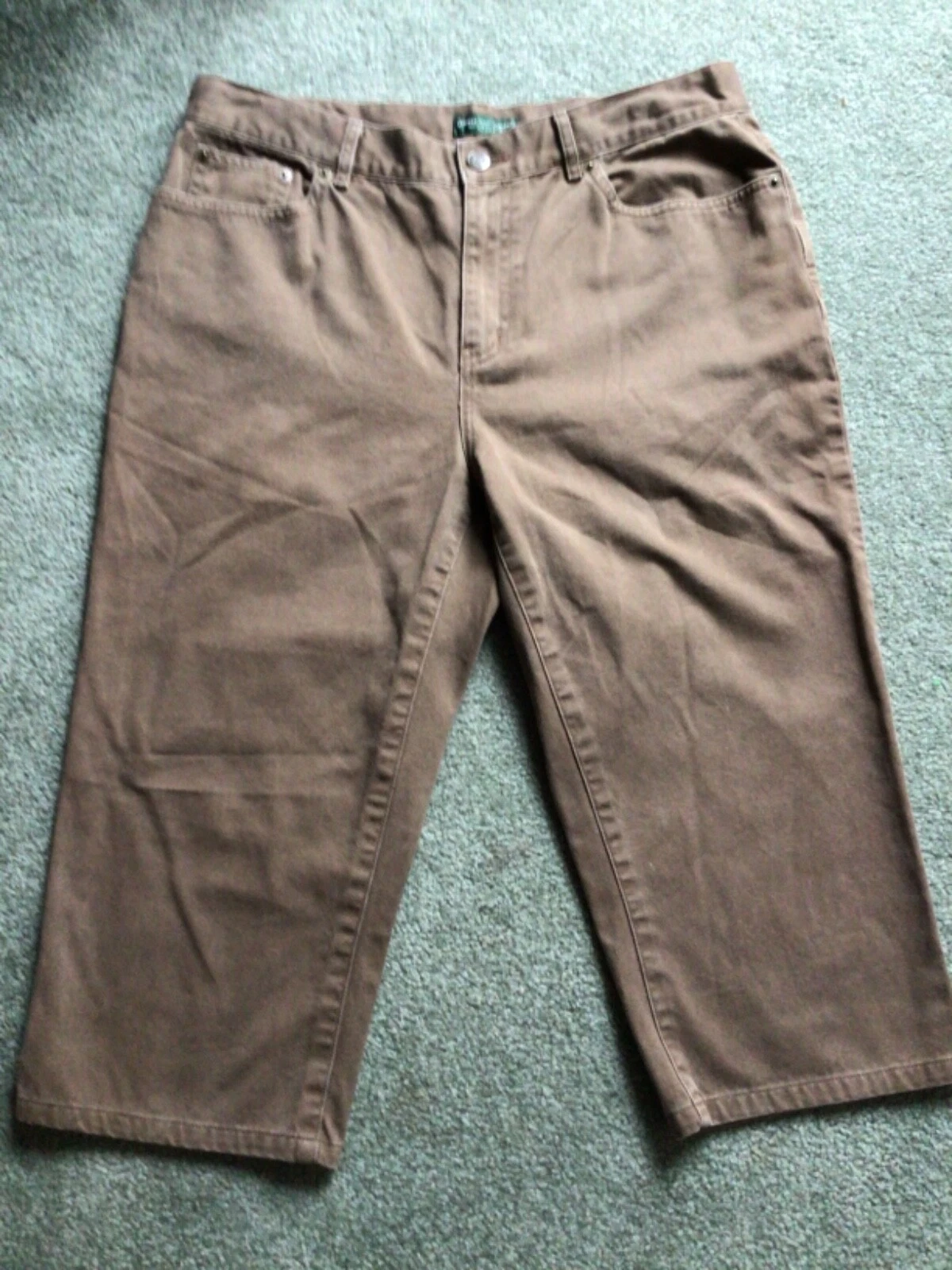 Ralph Lauren Jeans Company Petite Vtg Women’s 100% Cotton Brown Capri Pants 10P