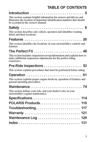 Polaris Owners Manual Book 2014 600 INDY Voyager - Picture 2 of 12