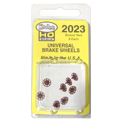Kadee 2023 Universal Brake Wheel Box Car Red (8) : HO Scale