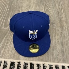 New Era Kansas City Royals 59FIFTY Blue Hat Wool Men  s Size: 7 3/8 Cooperstown