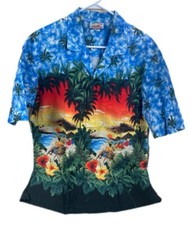 Vtg Evergreen Island Hawaiian Shirt Mens XL Short Sleeve Button Up Hawaii Aloha