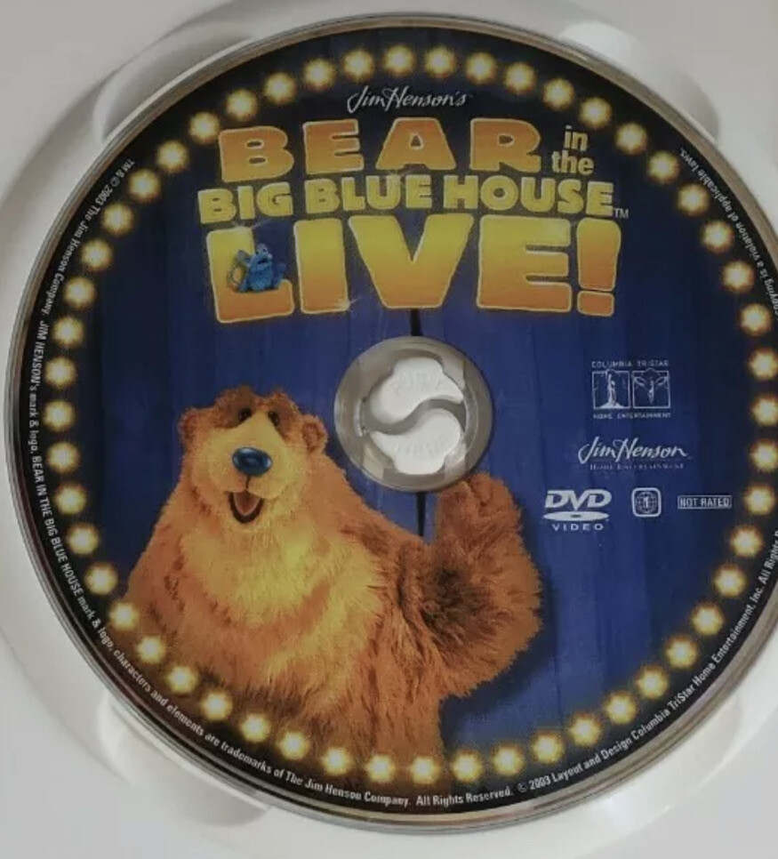 Bear In the Big Blue House LIVE! Jim HENSON MUPPETS DVD