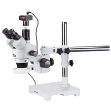 AmScope 3.5X-45X LED Boom Stand Stereo Zoom Microscope + 1.3MP Camera