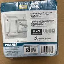 BELL PTC521GY 2-Gang Toggle Switch/Device Nonmetallic Weatherproof Cover, Gray