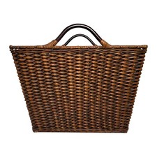 Large Wicker Woven Basket with Wooden Handles