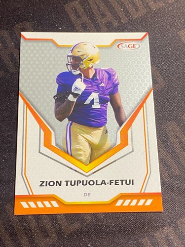 Zion Tupuola-Fetui 2024 SAGE Low Series Silver #76 RC Washington Huskies