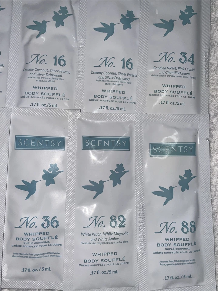 Scentsy Cuerpo Batido Soufflé Muestras Viaje Tamaño .17 Fl Oz Lote De 8 Nuevo Foto 3 de 3