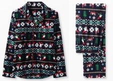 NWT Hanna Andersson Adult XL Sweet Gnome Pajama Flannel Pants  Top Set, Black