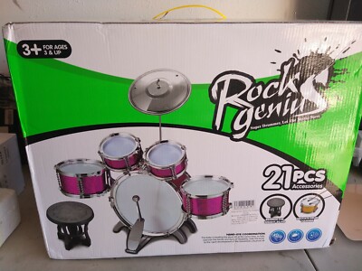 Children Jazz Drum Set Kit Drums + 1 Cymbal & Stool Drum Sticks