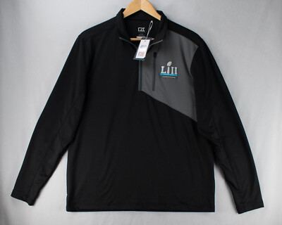 NFL Active Super Bowl LII Patriots Rams 2018 Hybrid Shirt Men s L 3/4 Zip Up