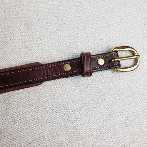 Tory Leather 1" Classic Padded Belt English Bridle 2126 Brown Havana Size 30 - Picture 10 of 14