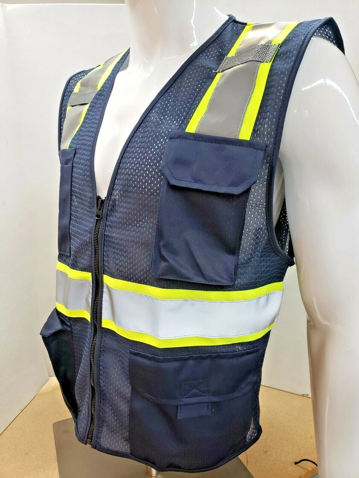 NAVY BLUE High Visibility Reflective Safety Vest (X-Small-3-XL) image 4