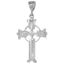 Sterling Silver Celtic Cross Large Pendant    