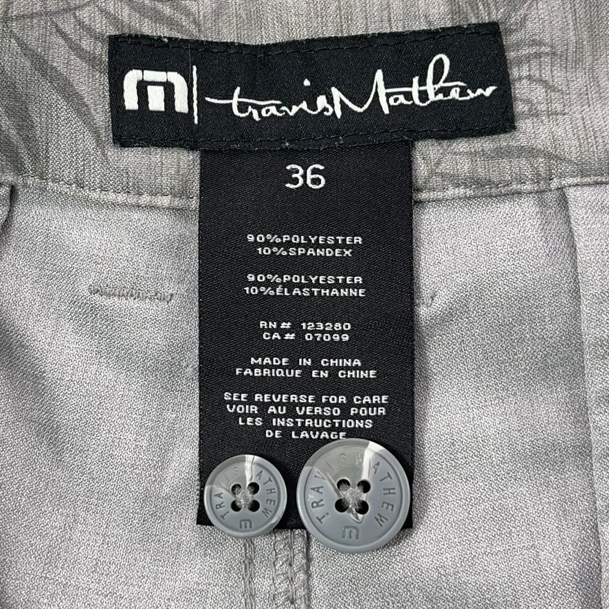 Pantalones de golf Travis Mathew para hombre 36 gris estampado de hojas elásticos ligeros de secado rápido Foto 2 de 4