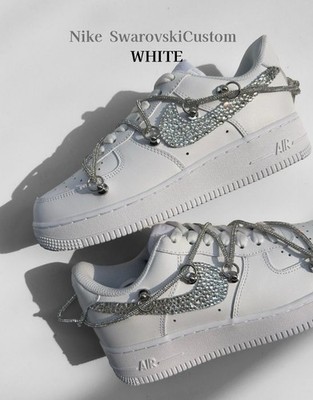 Nike Air Force 1 Low '07 Triple White Custom Swarovski Unisex Sneakers CW2288-11