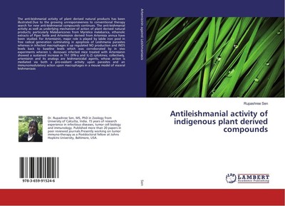 Antileishmanial activity of indigenous plant derived compounds Rupashree Sen