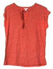 MELROSE MARKET TEE SHIRT ladies size M rust orange sleeveless tassle tie