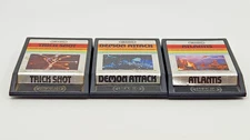Atari 2600 Imagic Video Game Cartridges - Atlantis, Demon Attack, Trick Shot
