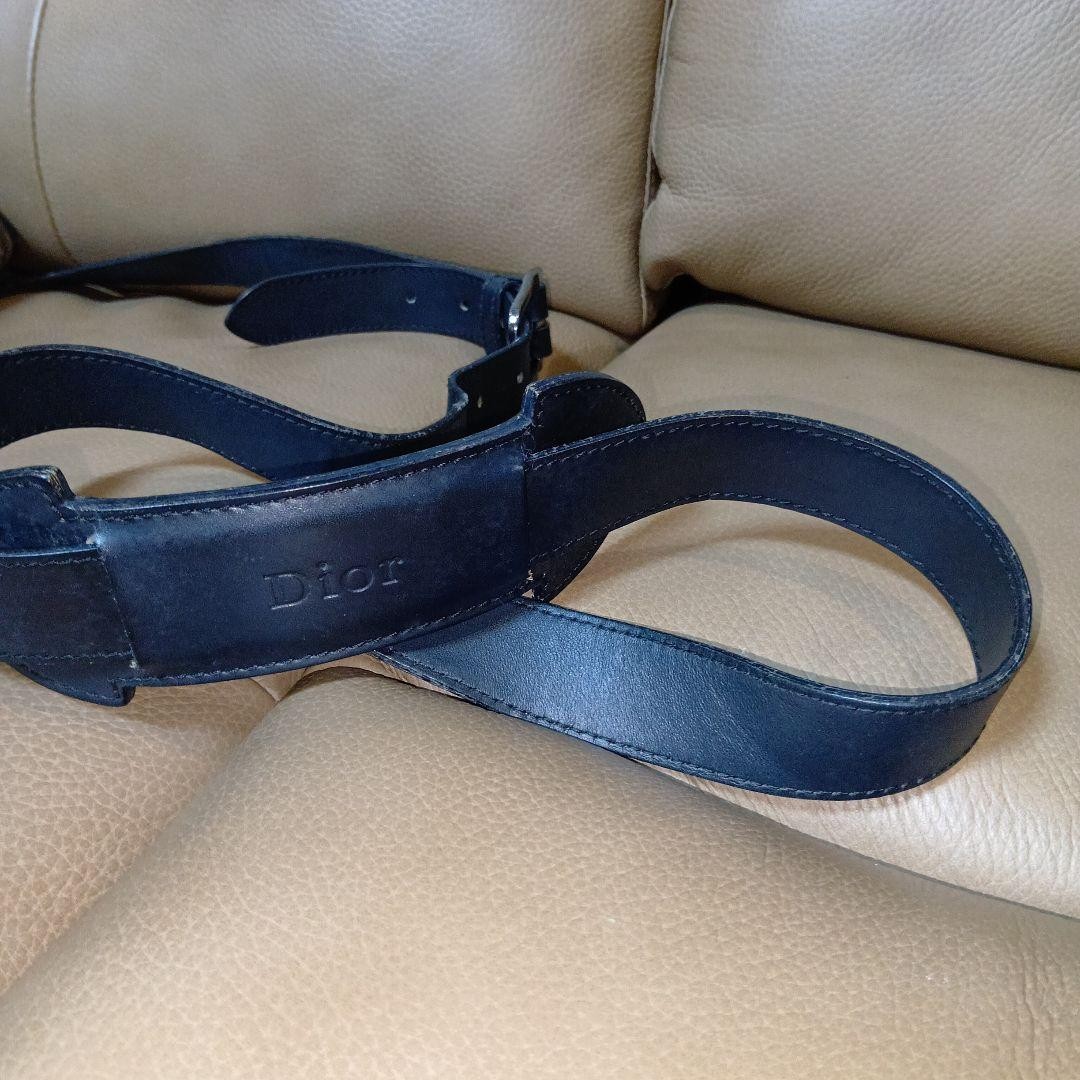 Christian Dior Shoulder Bag Canvas Leather Navy Beige From Japan Authentic thumbnail 6