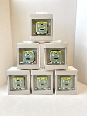 Heyday Dual-Port Chargers SET OF 6 Green 20W Max USB-A 15W & USB-C 5W Target NEW