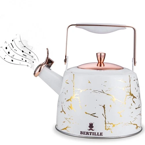 Teapot 2.5QT Whistle Exquisite Kettle For Stovetop 18/8 Stainless Steel
