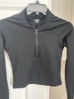 PINK By Victorias Secret Black Rashguard Long Sleeve Crop 3/4 Zip NWOT Sz XS — photo 1
