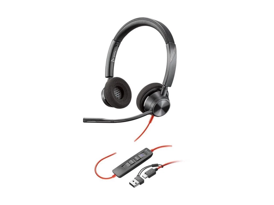 Poly Blackwire 3320 Stereo Microsoft Teams Certified USB-C Headset + USB-C/A - Image 3 of 4