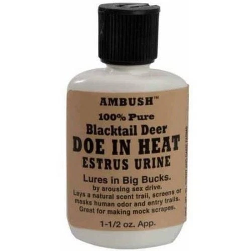 Moccasin Joe Ambush 100% Blacktail Deer Doe In Heat Estrus Urine Lure Scent