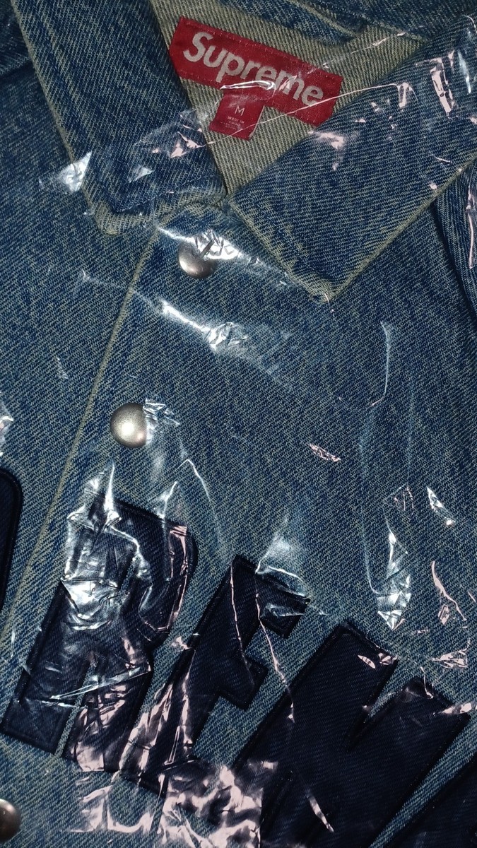 Size M - Supreme Arc Denim Coaches Jacket (Washed Indigo