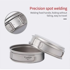 Titanium Camping Pan with Foldable Handles Lightweight and Anti rust Cookware