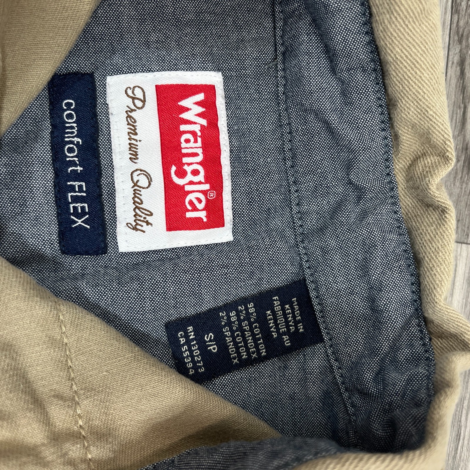 WRANGLER Button Down Collared Long Sleeve Tan Cas… - image 4