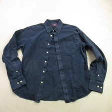 Untuckit Shirt Mens Medium Long Sleeve Button Front Casual Blue Lightweight