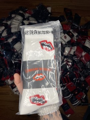 Chrome Hearts  CHOMPER  Socks WHITE - SIZE LARGE 6-12