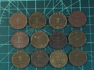 👑 Lotto Vittorio Emanuele III 12 monete 5 cent centesimi impero