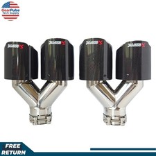 Quad 4out Carbon Fiber Exhaust Tip- 2.5inlet- Pair Of Staggered Lr Angle Cut